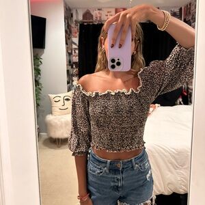 Cheetah Print Long Sleeve Top